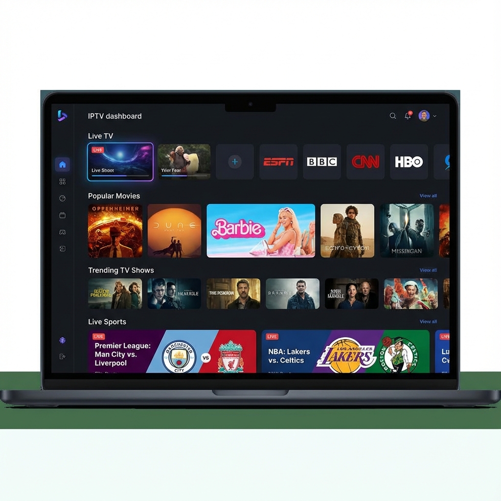 IPTV Interface on Laptop