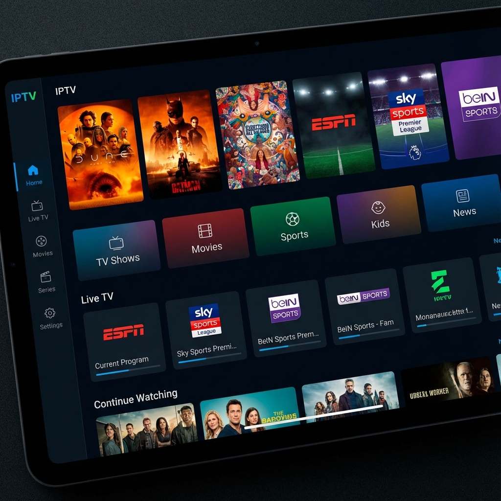 IPTV Interface on Tablet